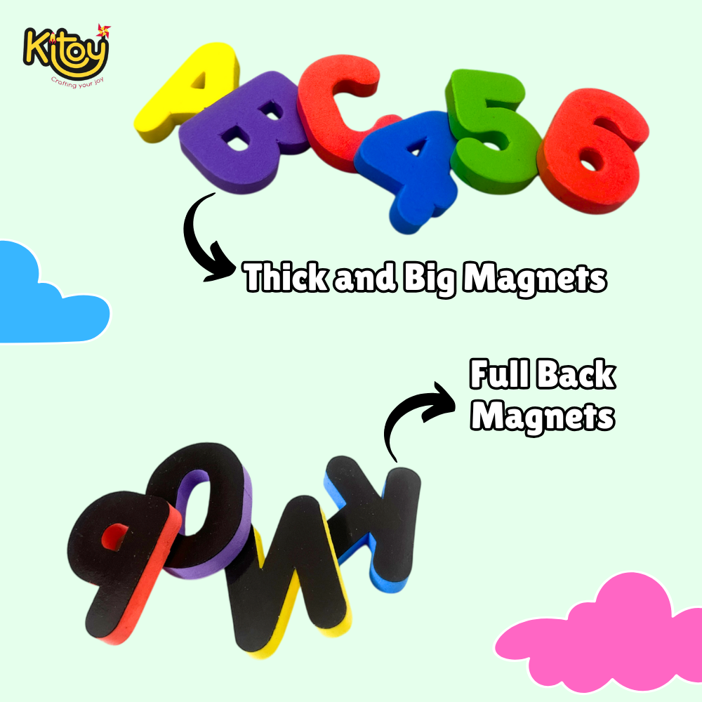 Alphabet and Number Magnets Combo | Total 71 Magnets | 26 Upper Case Letters Alphabest and 40 Number 5 Operators