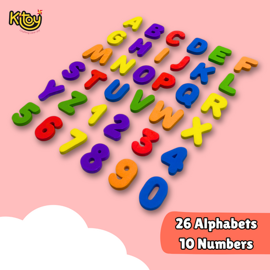 Alphabet and Number Magnets Combo | Total 71 Magnets | 26 Upper Case Letters Alphabest and 40 Number 5 Operators