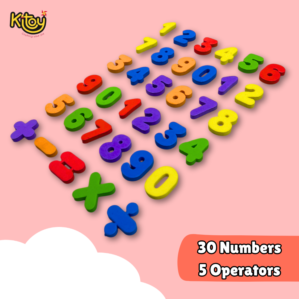 Alphabet and Number Magnets Combo | Total 71 Magnets | 26 Upper Case Letters Alphabest and 40 Number 5 Operators