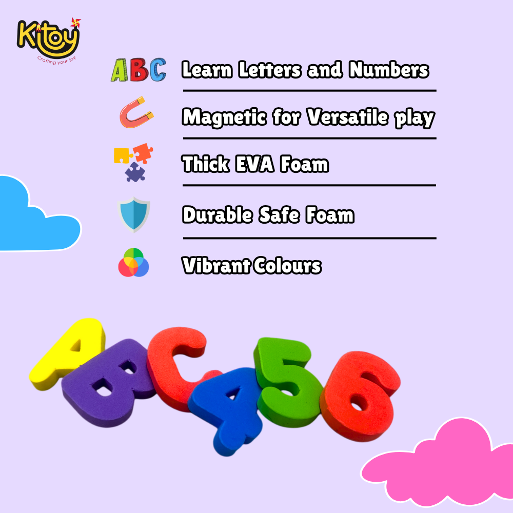 Alphabet and Number Magnets Combo | Total 71 Magnets | 26 Upper Case Letters Alphabest and 40 Number 5 Operators