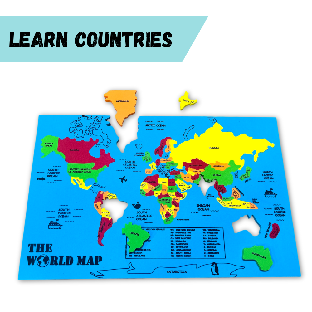 Foam World Map Puzzle