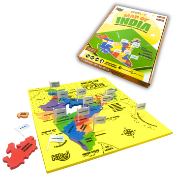 India Map with State Capital Flags and Union Territories