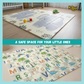 Extra Large Reversible Baby Play Mat, BPA Free Learning & Crawling Foldable Foam Mat (6x5 ft, 0.6cm Thickness) - Animals - Alphabets