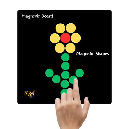 KITOY Magnaplay Circles | 60 Magnetic Circles with Board | 4+ Years (Multicolour)