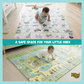 Extra Large Reversible Baby Play Mat, BPA Free Learning & Crawling Foldable Foam Mat (6x5 ft, 0.6cm Thickness) - Safari - Alphabets