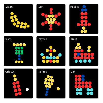 KITOY Magnaplay Circles | 60 Magnetic Circles with Board | 4+ Years (Multicolour)