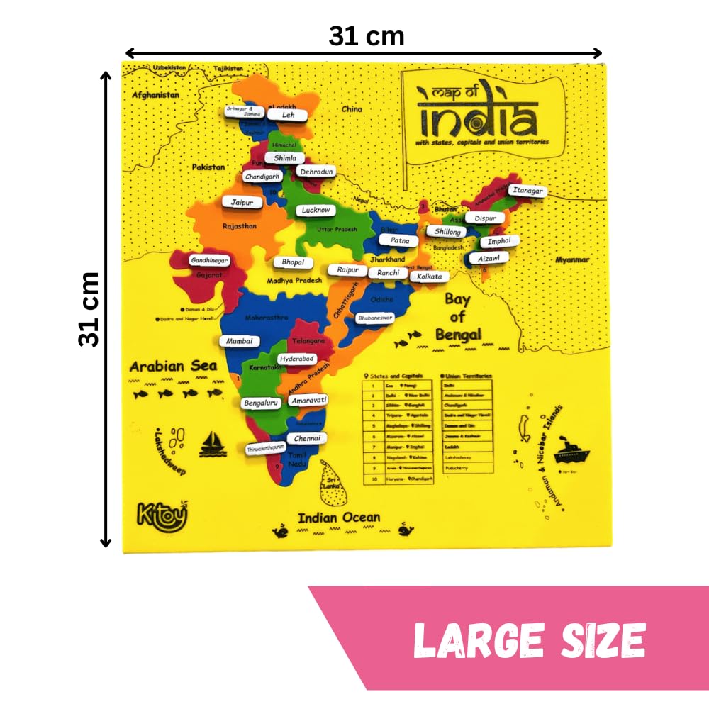 KITOY Foam Magnetic India Map Puzzle