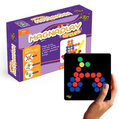 KITOY Magnaplay Circles | 60 Magnetic Circles with Board | 4+ Years (Multicolour)